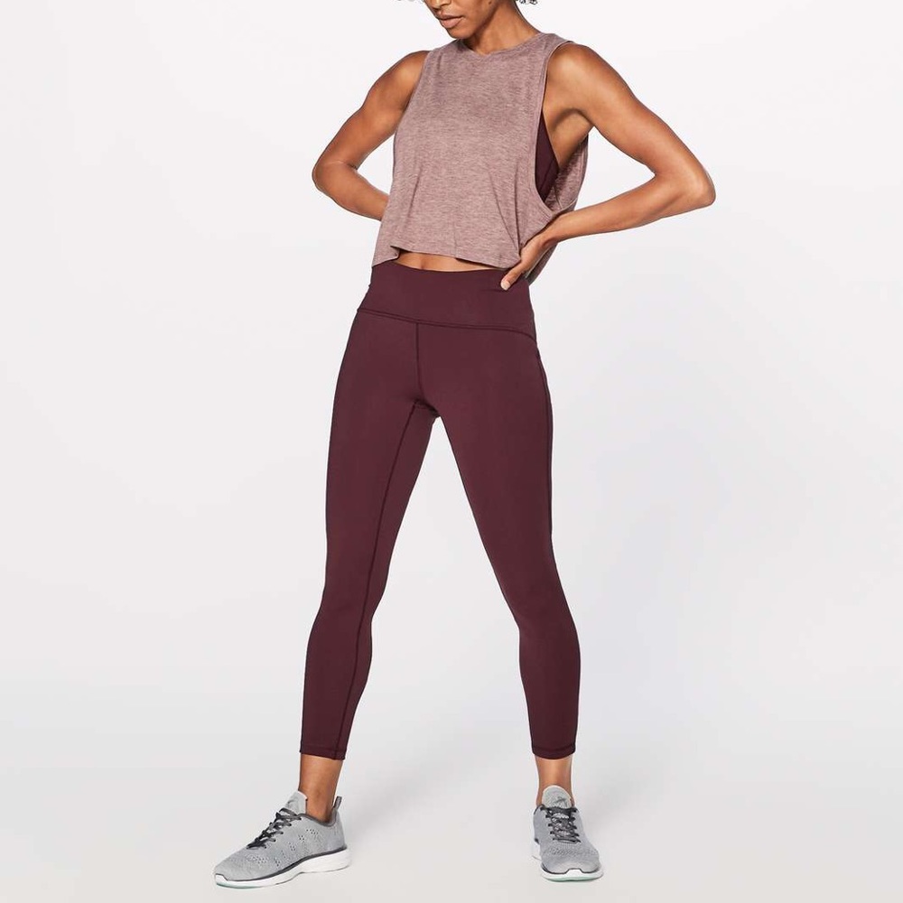 True Garnet Lululemon Train Times Pant 7/8 25"